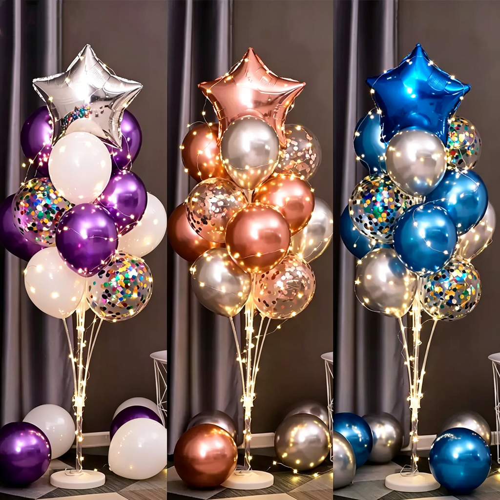 Flowerva Balloon Stand Column Floor/Table Decor for Birthday Party Scene Setup