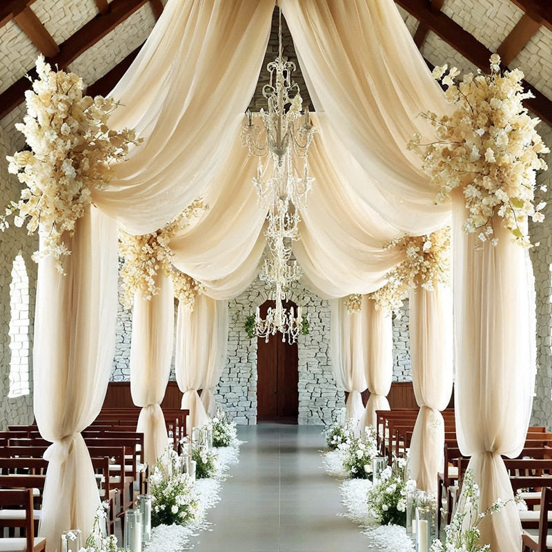 Flowerva  Elegant Tulle Draping Fabric