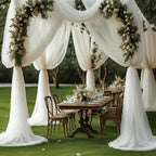 Flowerva Wedding Tulle Drape Fabric for Outdoor Wedding &amp; Party Decoration