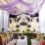 Flowerva  Elegant Chiffon Arch Drapes