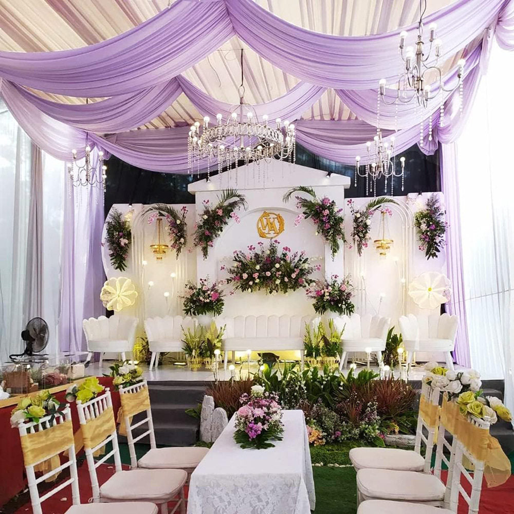 Flowerva  Elegant Chiffon Arch Drapes