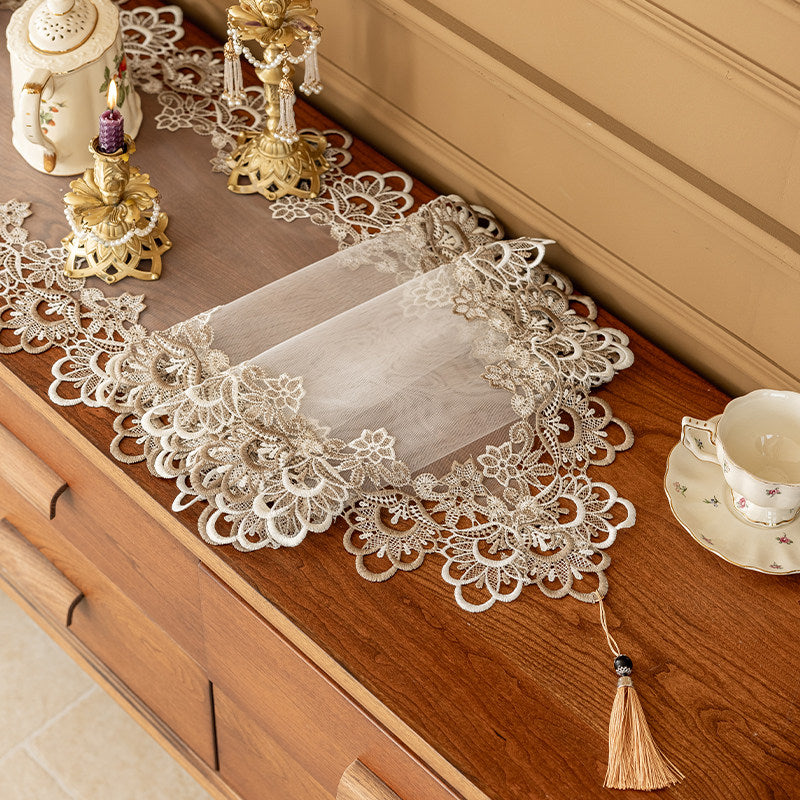 Flowerva Luxurious Lace Table Runner — Elegant Nordic Modern Style Decor