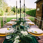 Flowerva  New Wedding Emerald Green Velvet Table Runner, for Birthday, Dinner &amp; Party Decor
