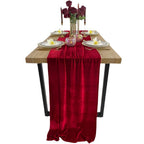 Flowerva  New Wedding Emerald Green Velvet Table Runner, for Birthday, Dinner &amp; Party Decor