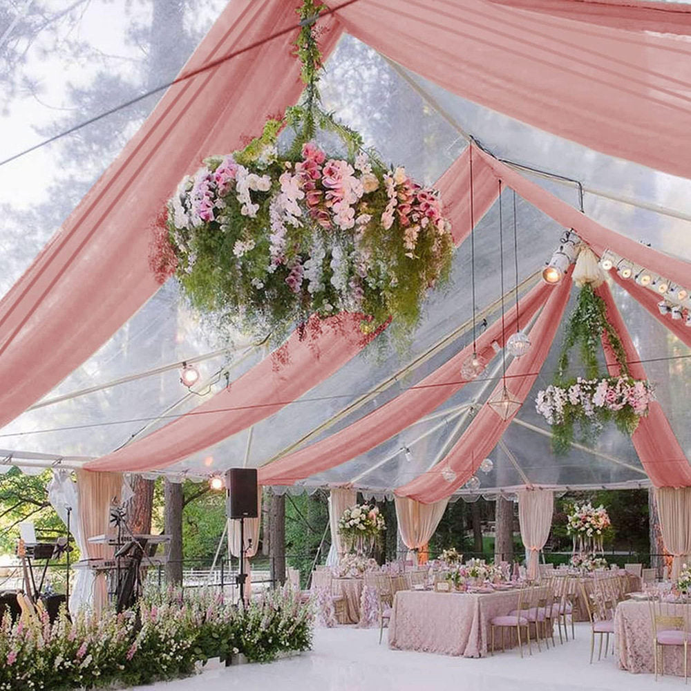 Flowerva  Elegant Chiffon Arch Drapes