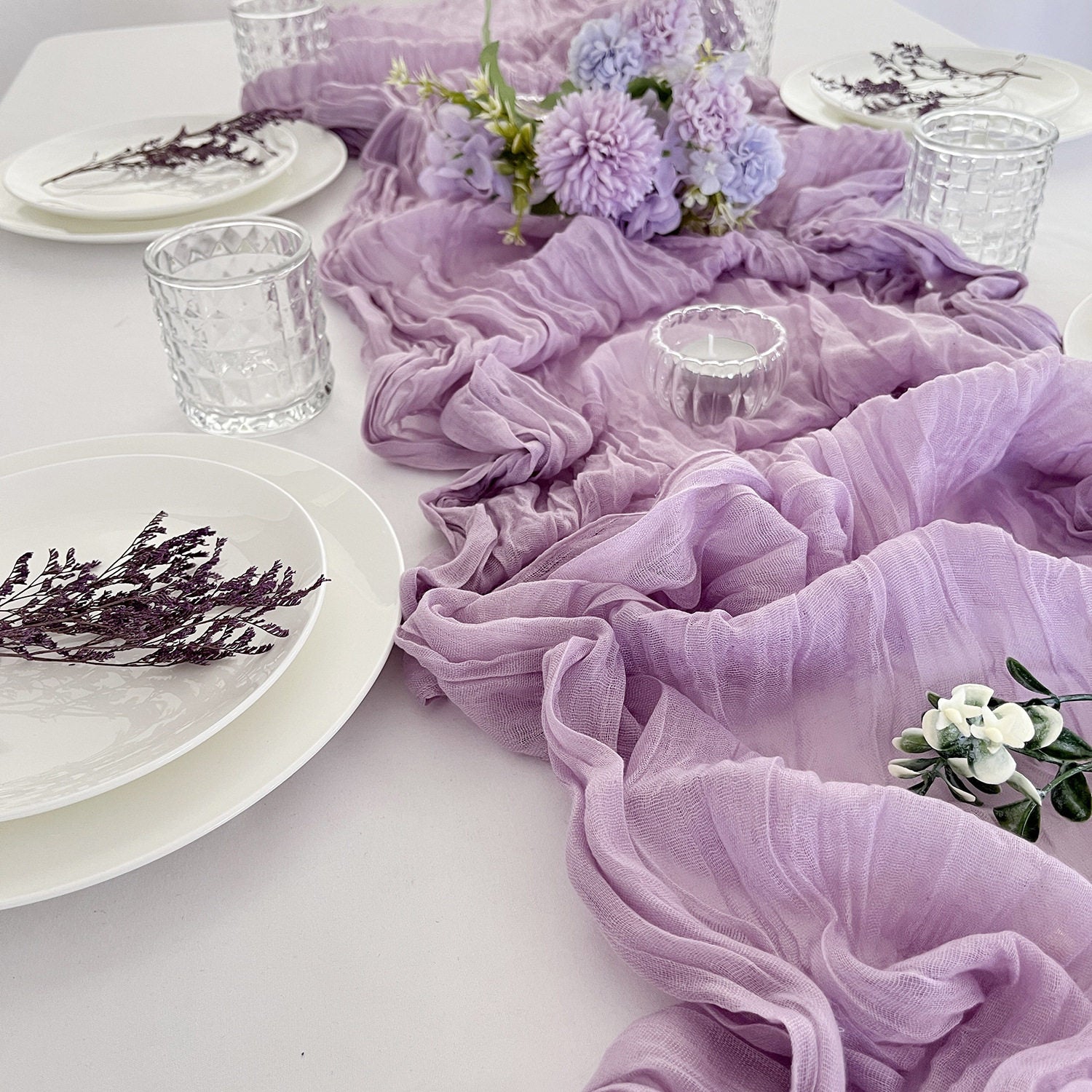 Flowerva  Lace Table Runner — Ideal for Dessert Tables, Weddings, Birthdays, Restaurants, and Draped Table Settings