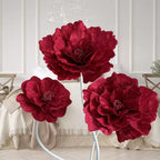 Flowerva Crimson Monochromatic Relief Premium Decor