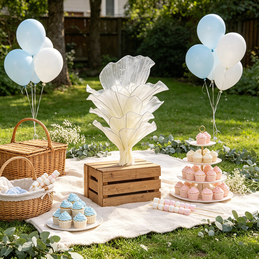 Flowerva Airy Champagne Veil Eternal Table Flower