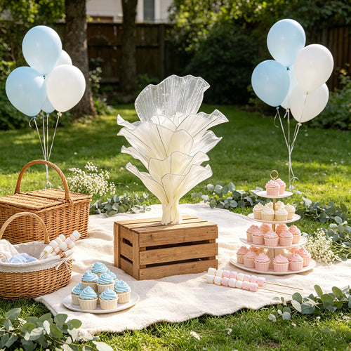 Flowerva Airy Champagne Veil Eternal Table Flower