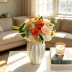 Flowerva Fluted Vase Layered Arrangement Premium Decor