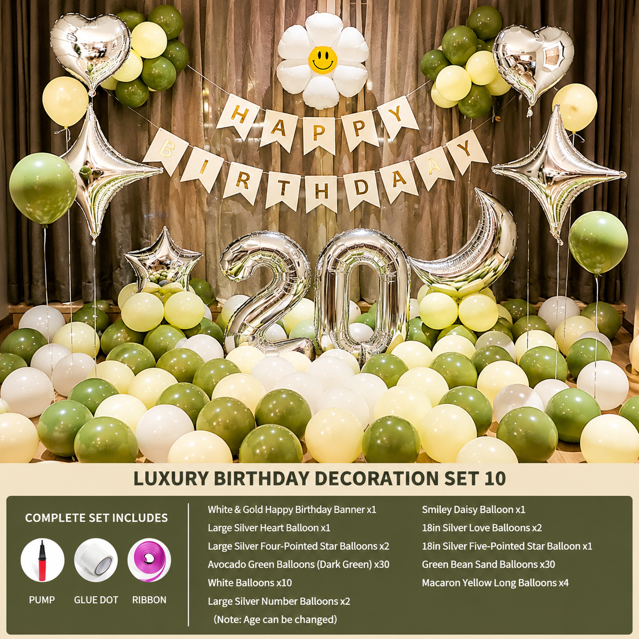 Flowerva Birthday Party Balloon Set Atmosphere Scene Decoration