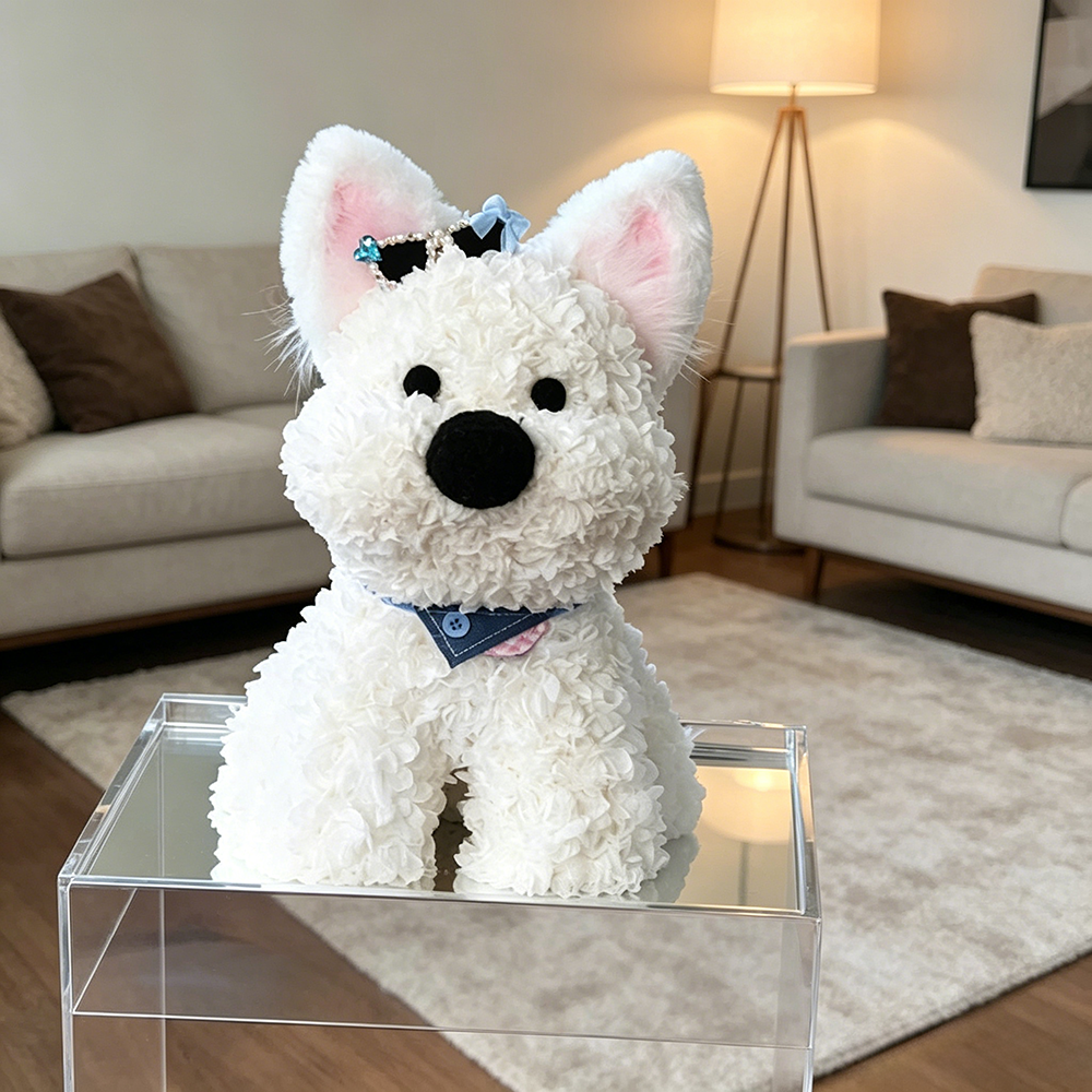Flowerva Westie Sculpture Acrylic Display Premium Decor