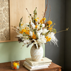 Flowerva Rustic Everlasting Vase Arrangement Premium Decor
