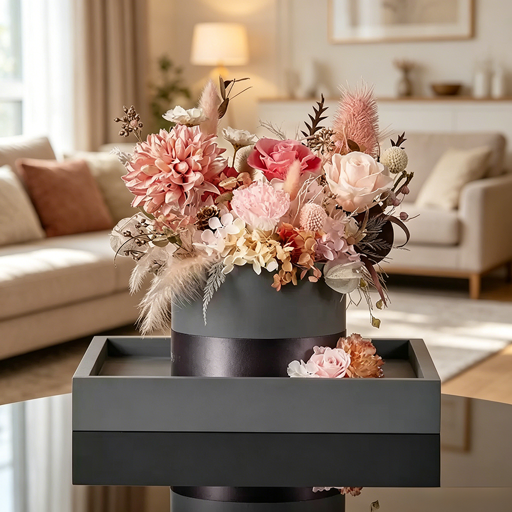 Flowerva Neutral-Tone Dried Arrangement Premium Decor