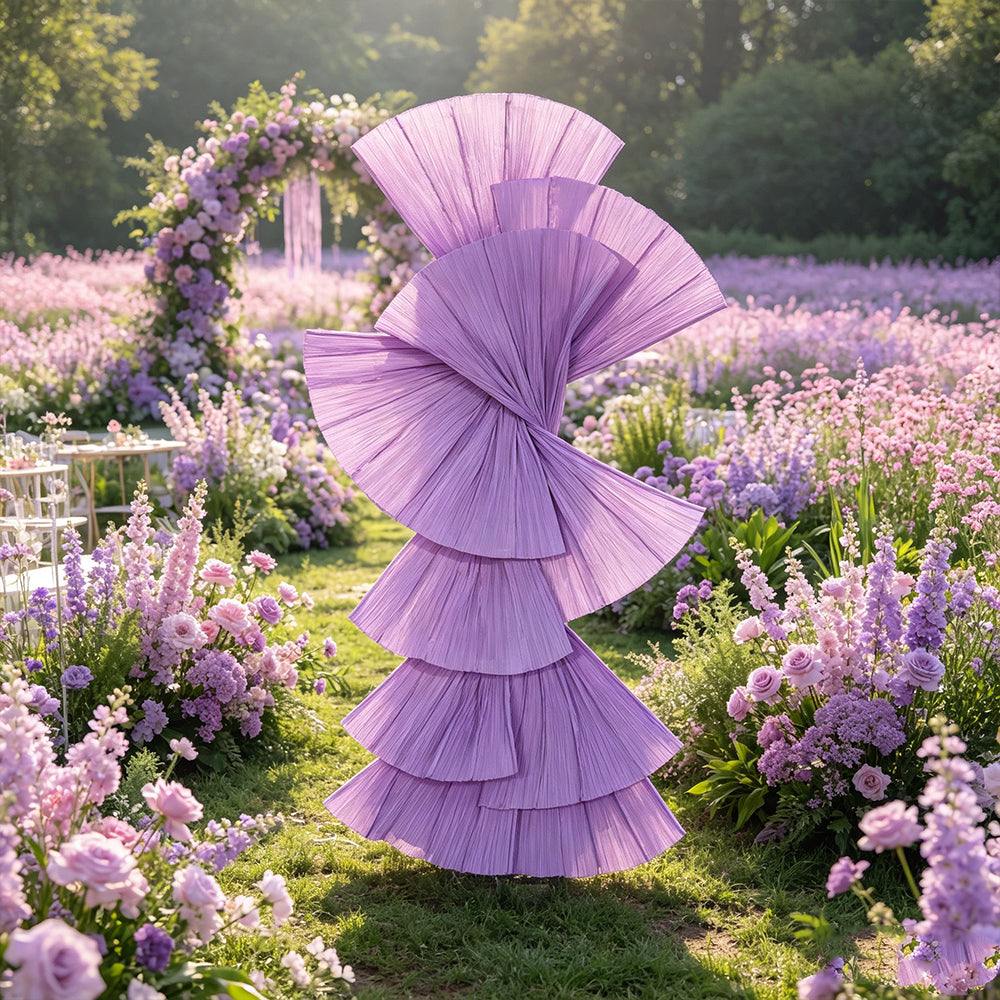 Flowerva Retro Purple Fan Shaped Wedding Decoration