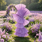 Flowerva Retro Purple Fan Shaped Wedding Decoration