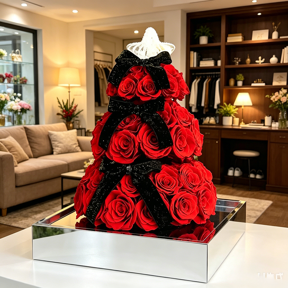 Flowerva Tiered Festive Sculpture Premium Decor