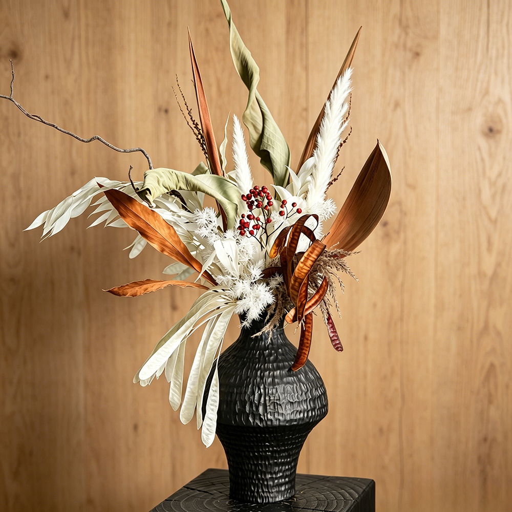 Flowerva Sculptural Everlasting Vase Arrangement Premium Decor