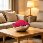 Flowerva Sculptural Metal Bowl Arrangement Premium Decor
