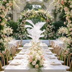 Flowerva White Serenity Floral Heart Sheer Texture Table Flower
