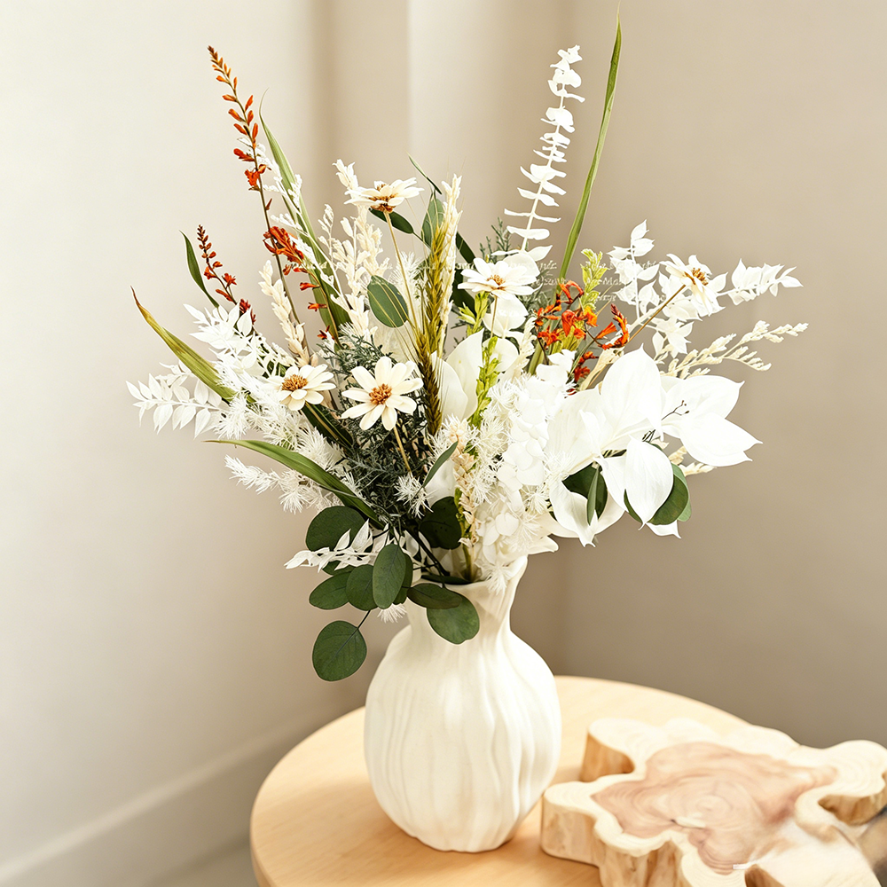 Flowerva Minimalist Everlasting Vase Arrangement Premium Decor