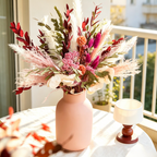 Flowerva Textured Everlasting Vase Arrangement Premium Decor