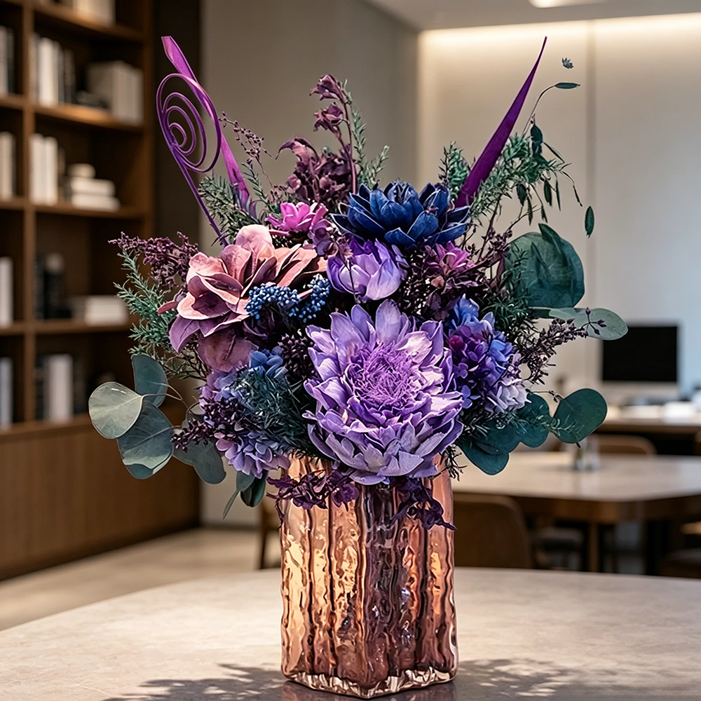 Flowerva Purple Jewel Vase Premium Decor