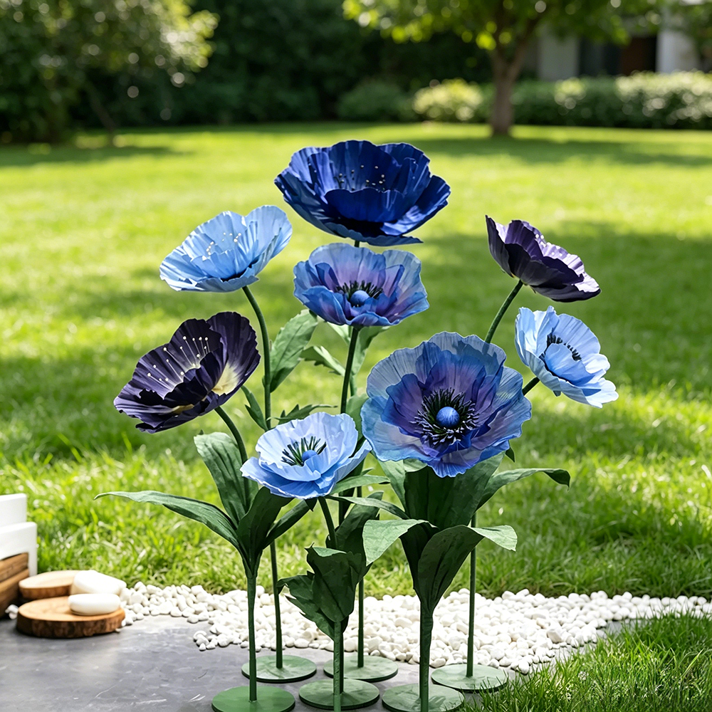 Flowerva Indigo Petal Sculpture Premium Decor
