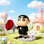 Flowerva Crayon Shin-chan Rose Keepsake Figurine Premium Decor
