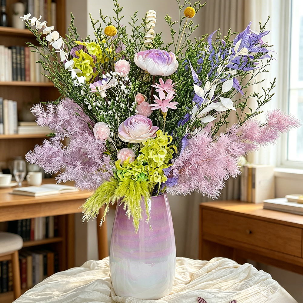 Flowerva Pastel Whimsy Vase Arrangement Premium Decor