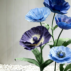 Flowerva Blue Poppy Gradient Premium Decor