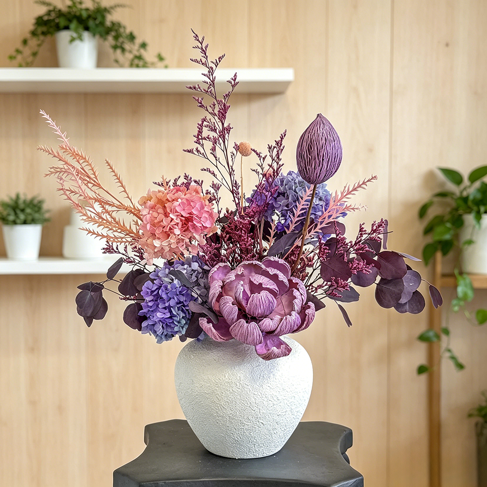 Flowerva Dreamy Everlasting Vase Arrangement Premium Decor