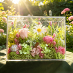 Flowerva Sunlit Botanical Acrylic Display Premium Decor