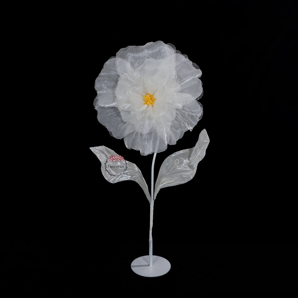 Flowerva Fluffy & Airy White Fabric Flower