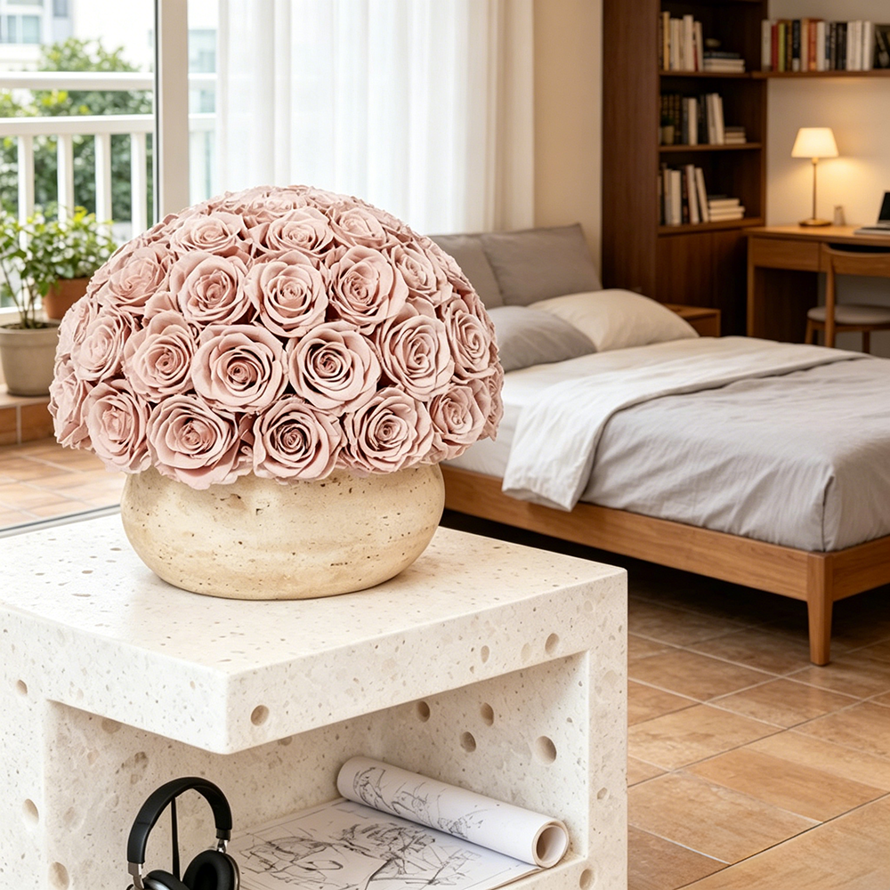 Flowerva Spherical Rose Silhouette Premium Decor