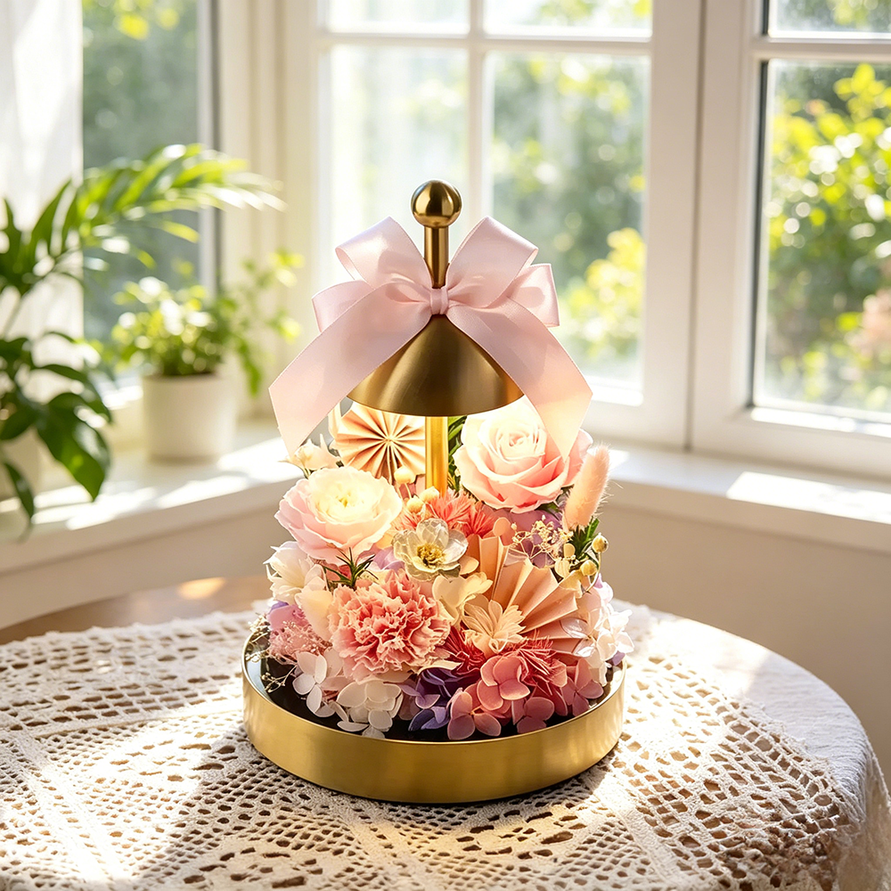 Flowerva Dome Lamp Floral Sculpture Premium Decor