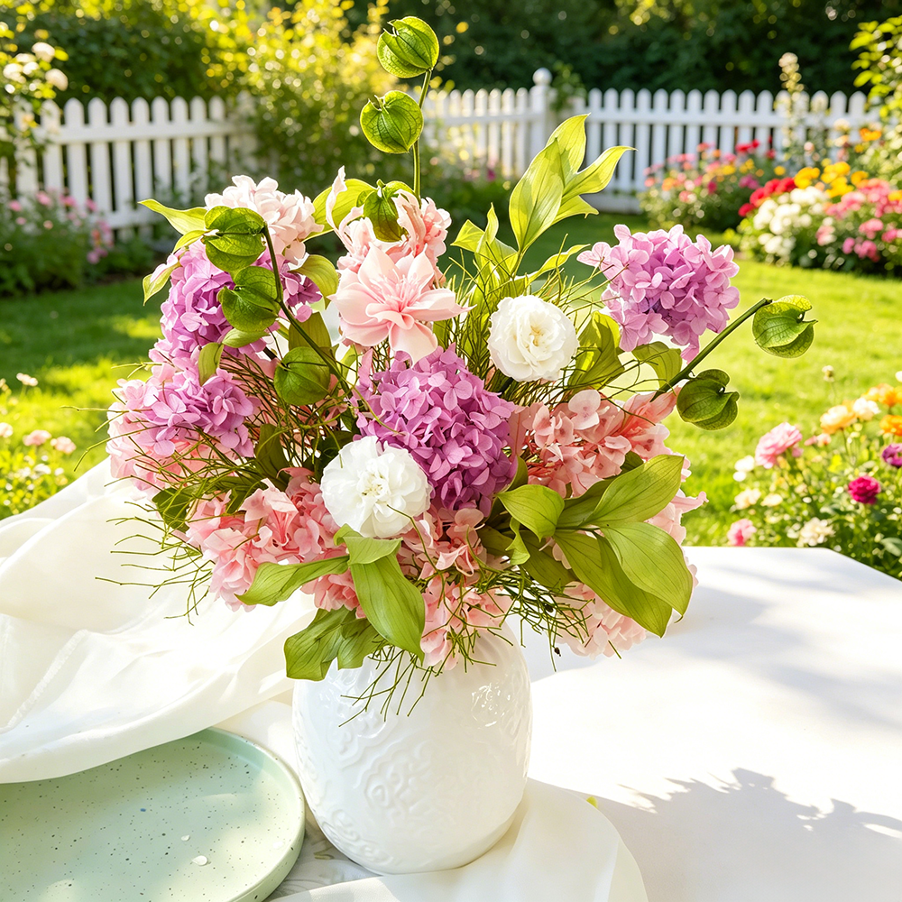 Flowerva Soft Everlasting Vase Arrangement Premium Decor
