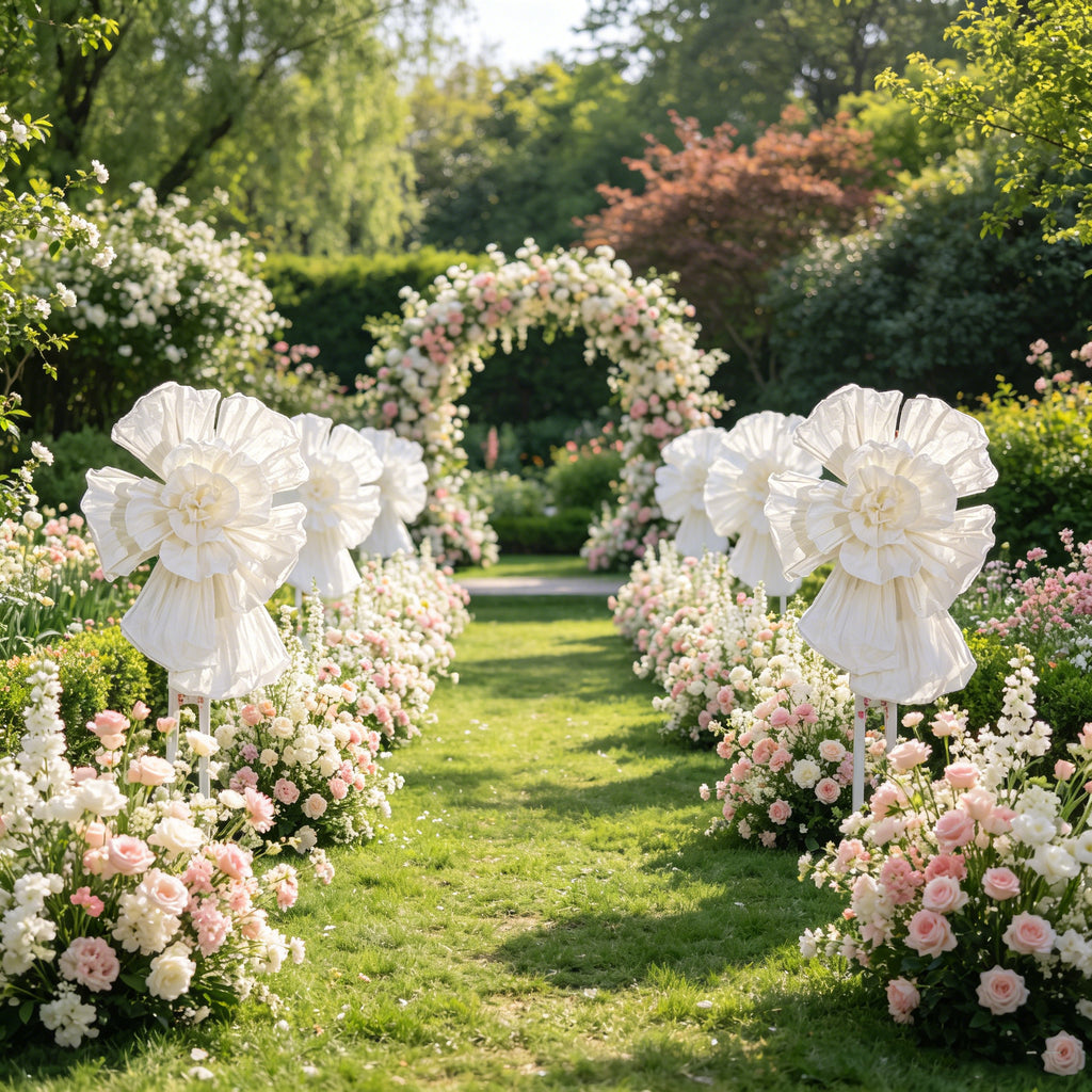 Flowerva Couture Crinkle White Art Installation