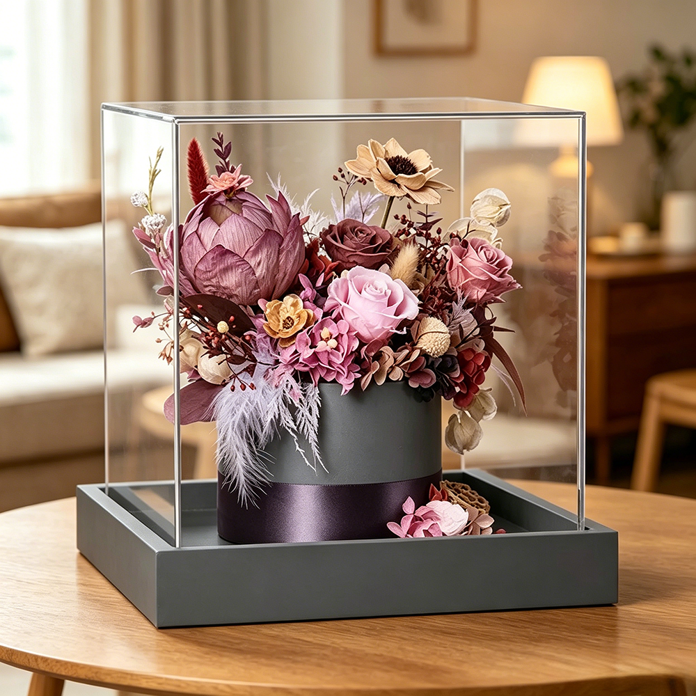 Flowerva Ruby & Burgundy Rich-Tone Centerpiece Premium Decor