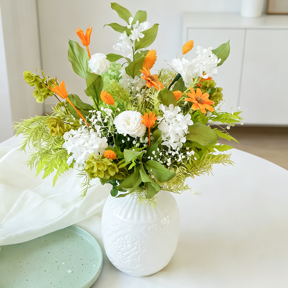 Flowerva Bright Everlasting Vase Arrangement Premium Decor