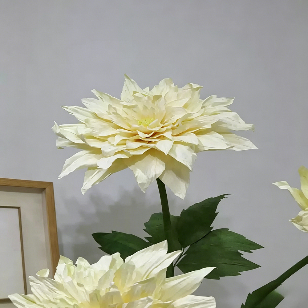 Flowerva Cream Dahlia Bloom Premium Decor