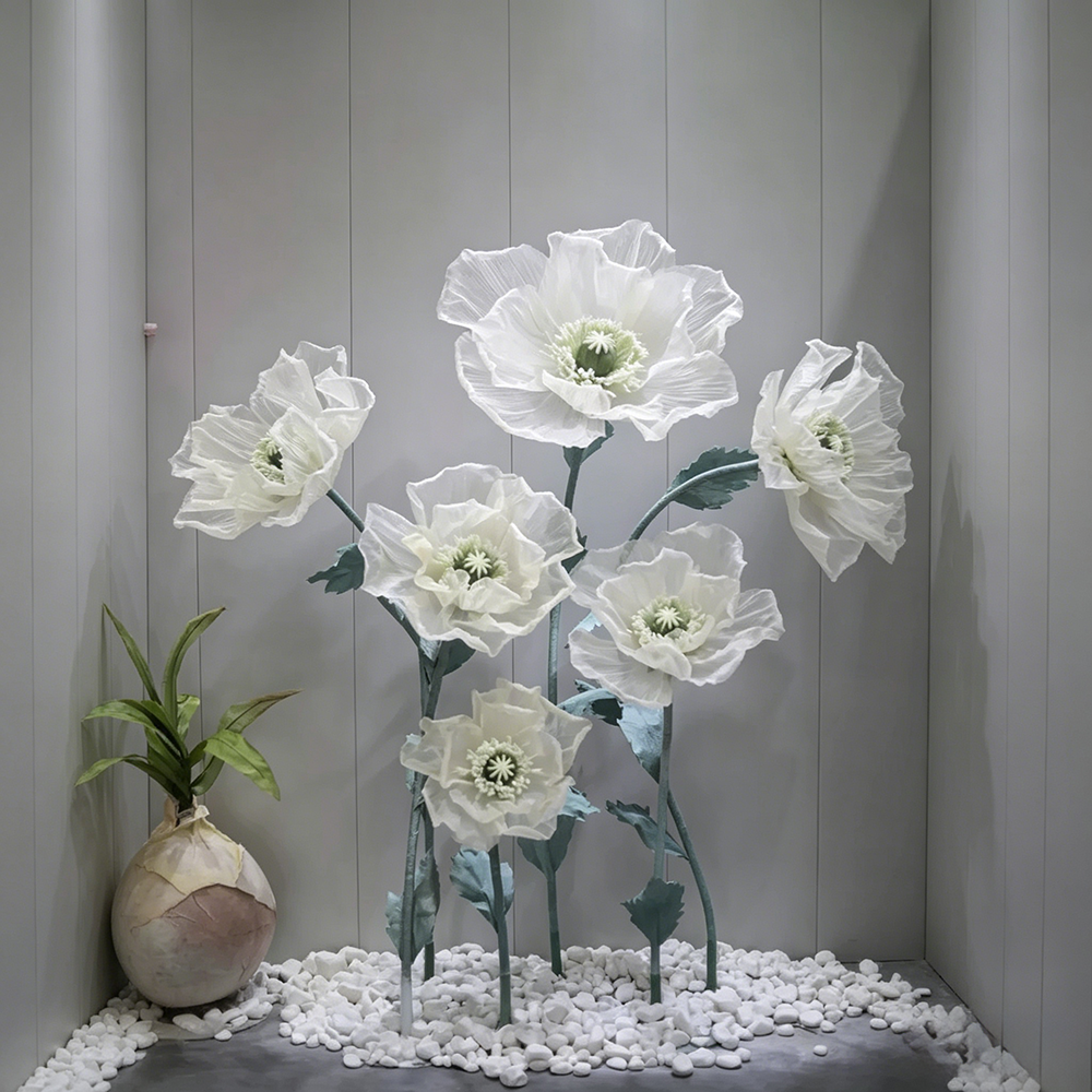 Flowerva Sheer Poppy Whisper Premium Decor