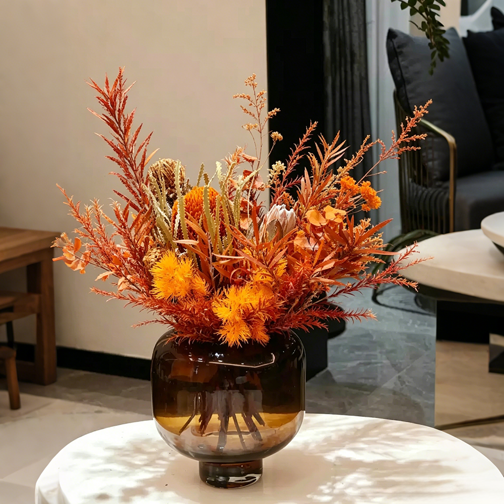 Flowerva Earthy Everlasting Vase Arrangement Premium Decor