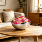 Flowerva Sculptural Metal Bowl Arrangement Premium Decor