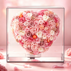Flowerva Mirrored Heart Bloom Keepsake Box Premium Decor