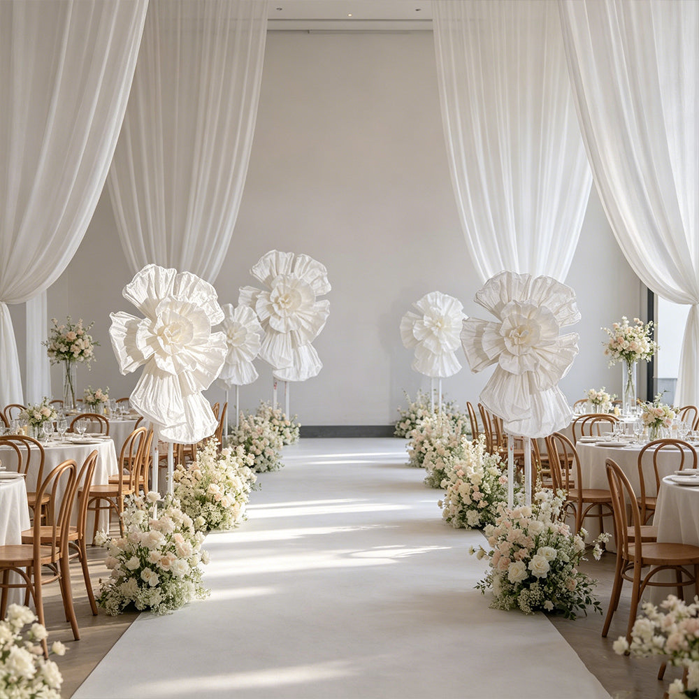 Flowerva Couture Crinkle White Art Installation