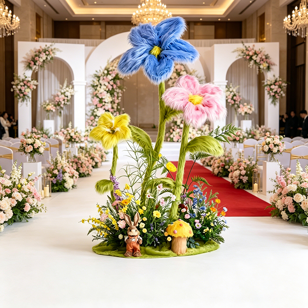 Flowerva Fuzzy Whimsy Centerpiece Flower Wedding Decoration