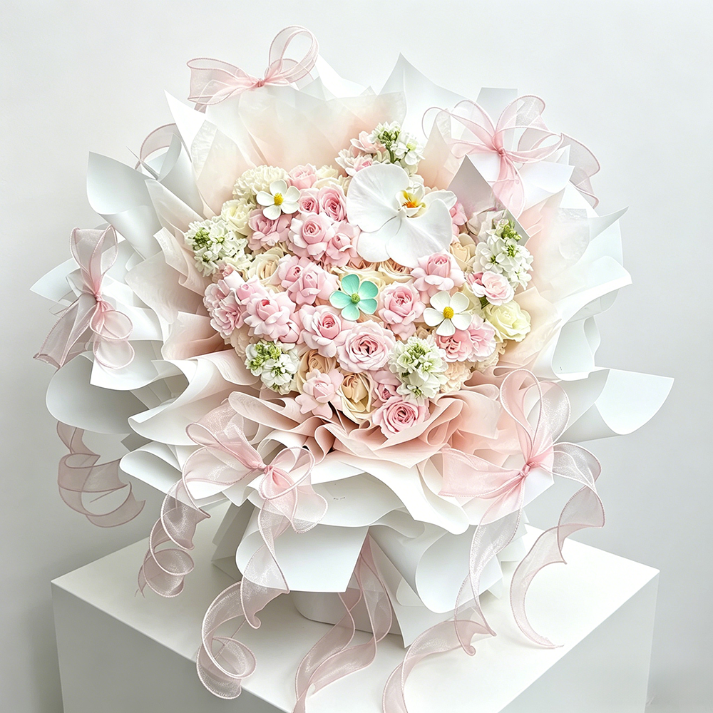 Flowerva Vibrant Petal Tapestry Hug Bucket Premium Decor