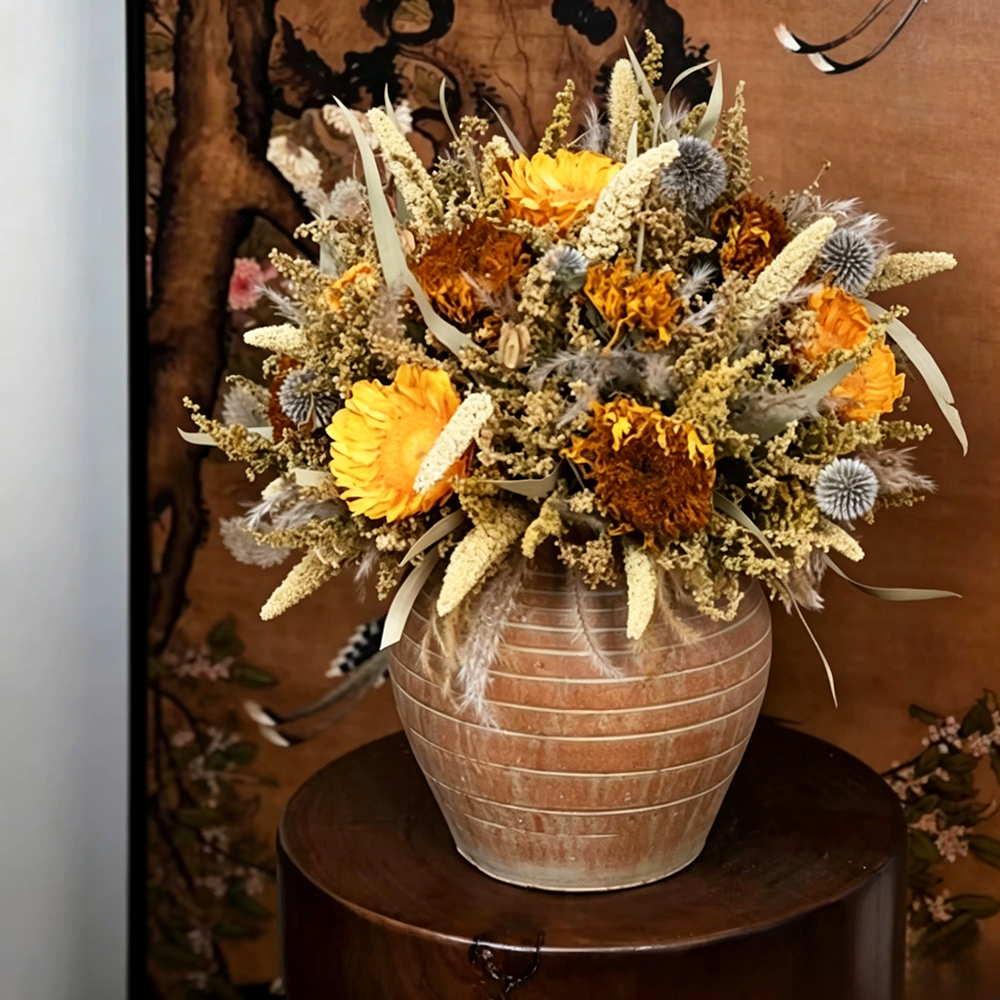 Flowerva Sunflower Terracotta Vase Arrangement Premium Decor