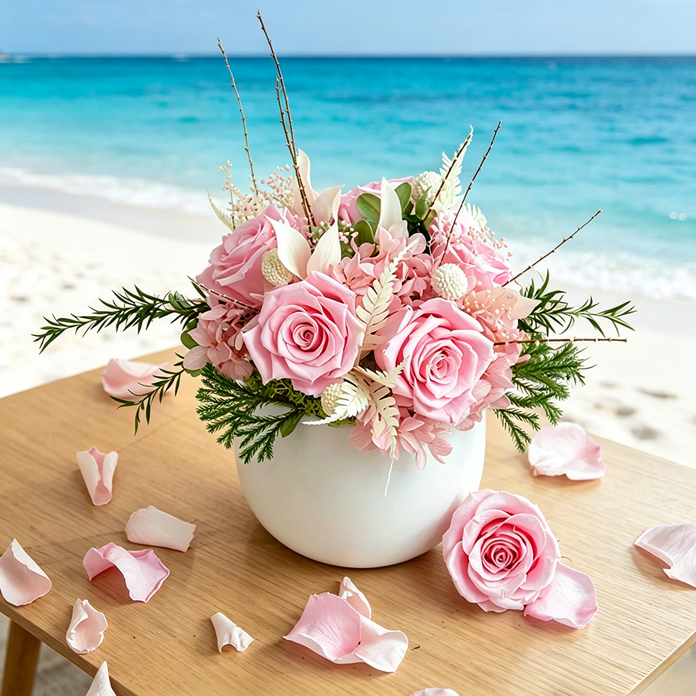 Flowerva Full-Bloom Compact Arrangement Premium Decor